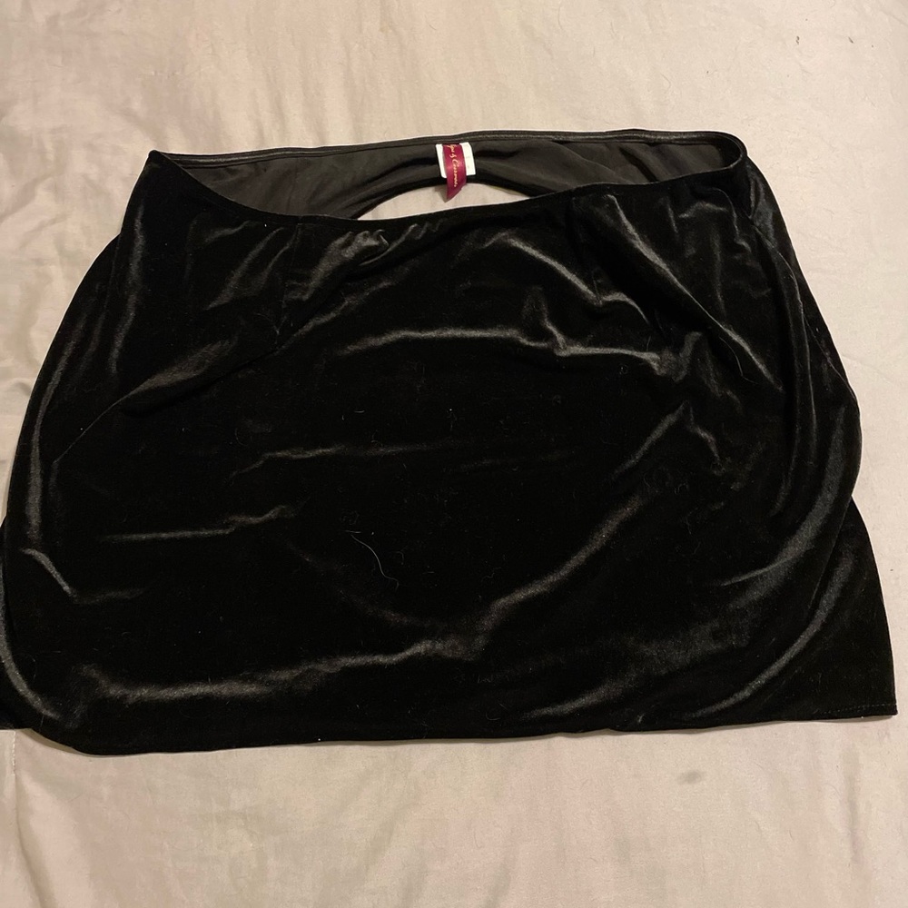 Naughty Velour Mini Skirt